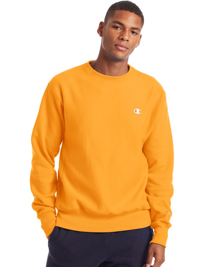 Champion Reverse Weave Crew Sweatshirt Heren - Geel - Belgie 5387COZEP